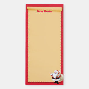 Cartoon Santa Claus Delivering Toys Magnetic Notepad