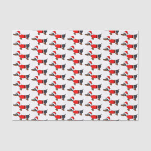 Cartoon Santa Dachshund Dog Christmas Tissue Paper
