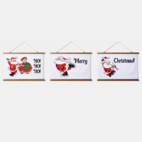 Cartoon Santas Three Panel