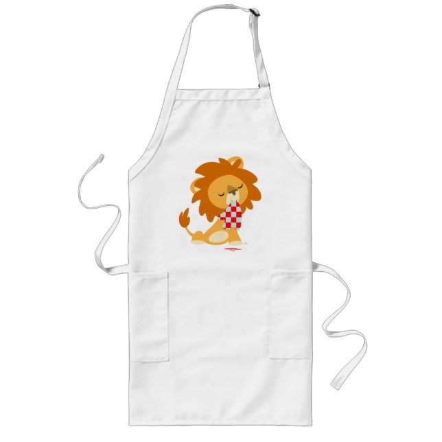 Cartoon Satiated Lion cooking apron (Front)
