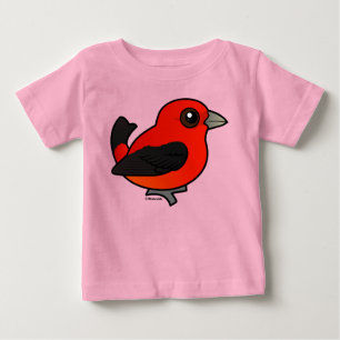 Cartoon Scarlet Tanager Baby T-Shirt