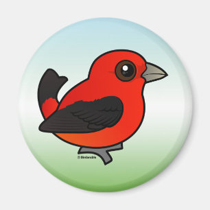 Cartoon Scarlet Tanager Magnet