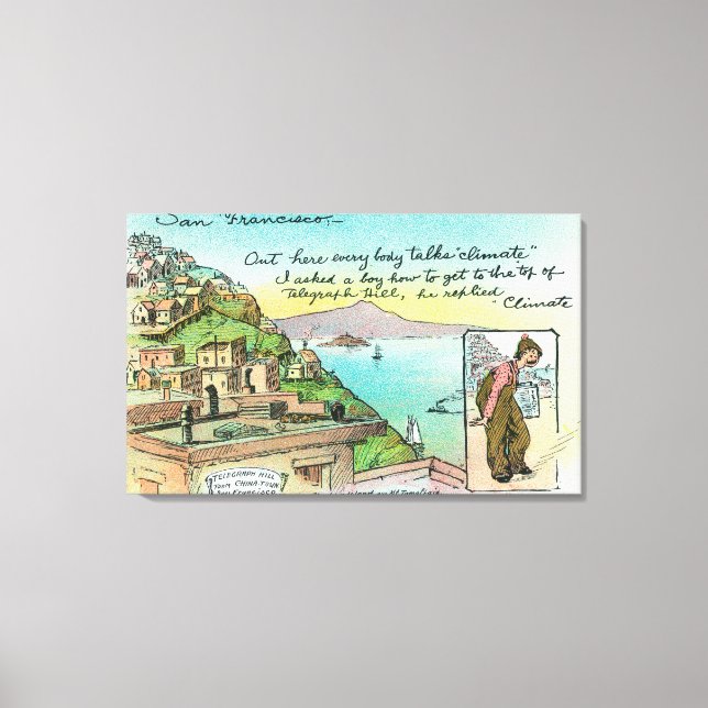 Cartoon Scene about Climate Canvas Print (Front)