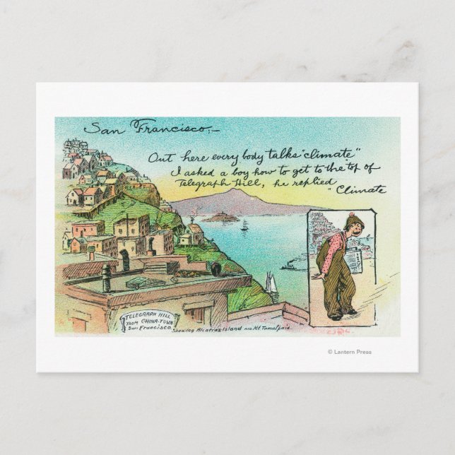 Cartoon Scene about Climate Postcard (Front)