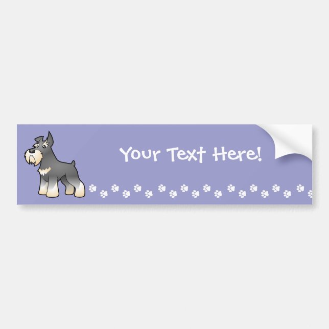 Cartoon Schnauzer Bumper Sticker (Front)