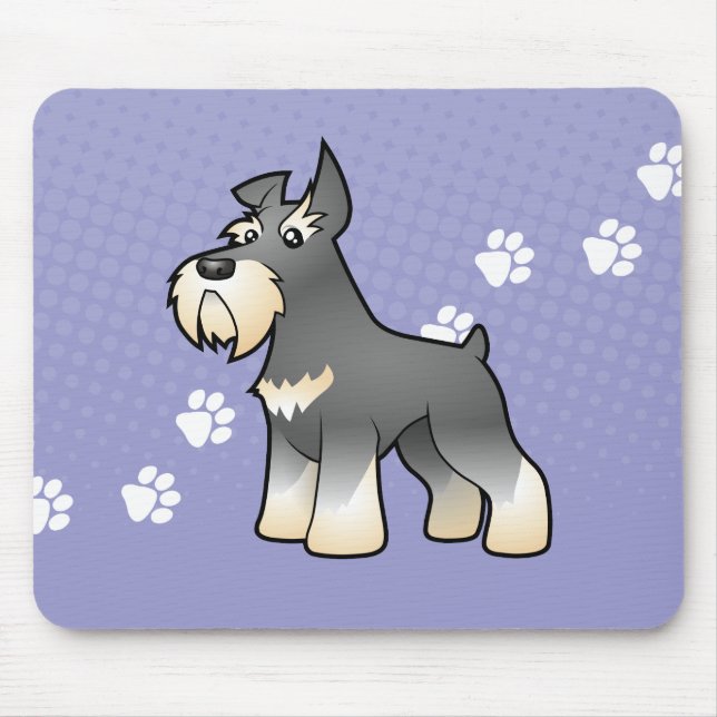 Cartoon Schnauzer Mouse Mat (Front)