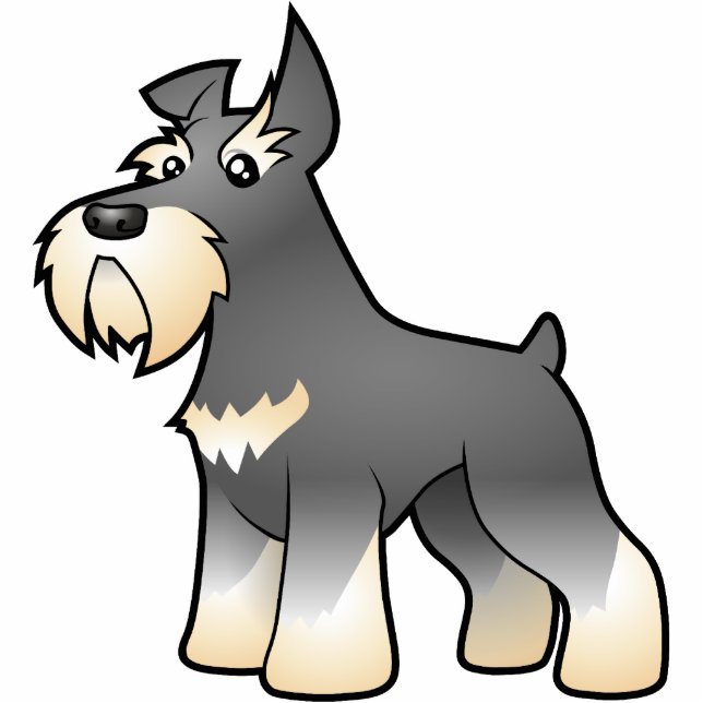Cartoon Schnauzer Photo Sculpture Magnet (Front)