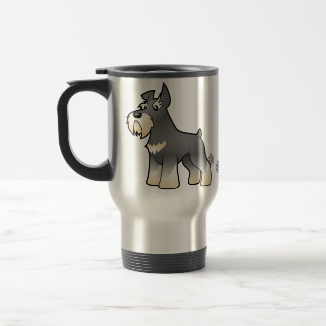 Cartoon Schnauzer Travel Mug (Left)