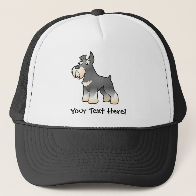 Cartoon Schnauzer Trucker Hat (Front)