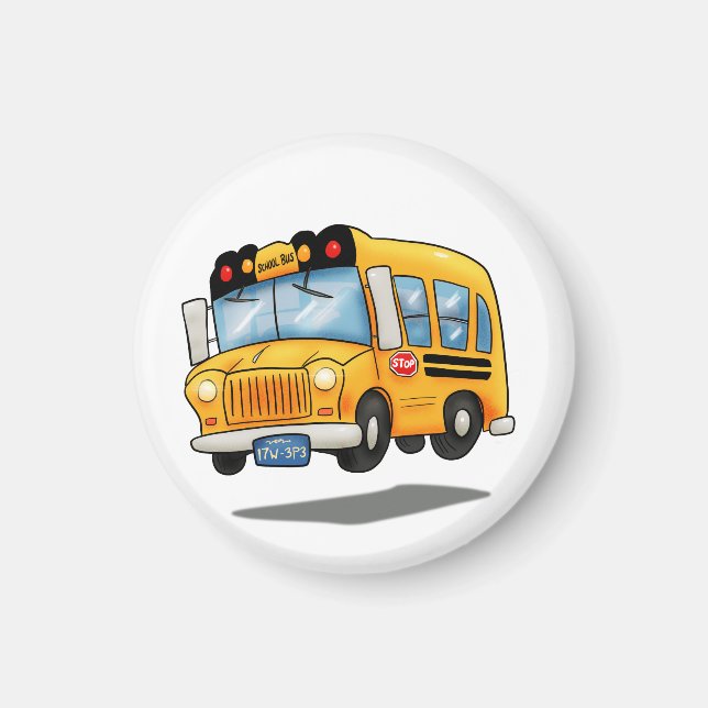 Cartoon School Bus Magnet (Front)