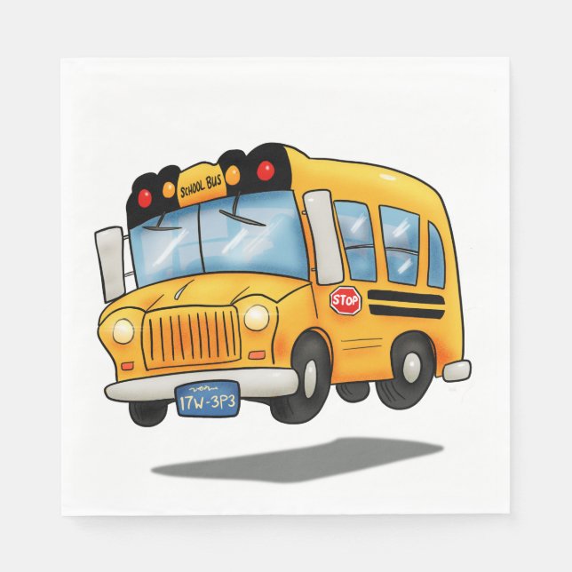 Cartoon School Bus Napkin (Front)