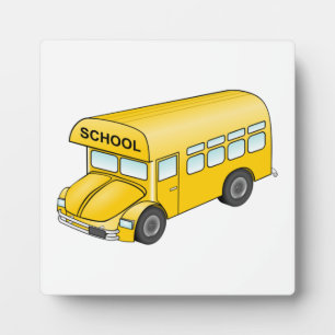 Cartoon School Bus Plaque