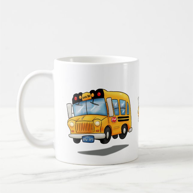 Cartoon School Buses Coffee Mug (Left)