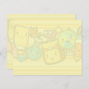 Cartoon School Supply Pattern Post-it Notes