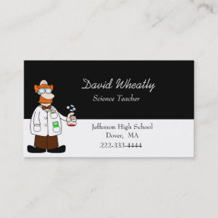 Cartoon Science Teacher Business Card