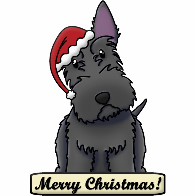 Cartoon Scottish Terrier Christmas Ornament Photo Sculpture Decoration (Front)