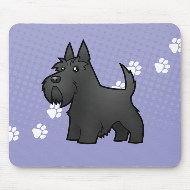 Cartoon Scottish Terrier Mouse Mat (Front)