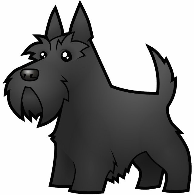 Cartoon Scottish Terrier Photo Sculpture Magnet (Front)