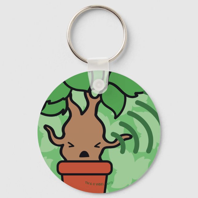 Cartoon Screaming Mandrake Character Art Key Ring (Front)