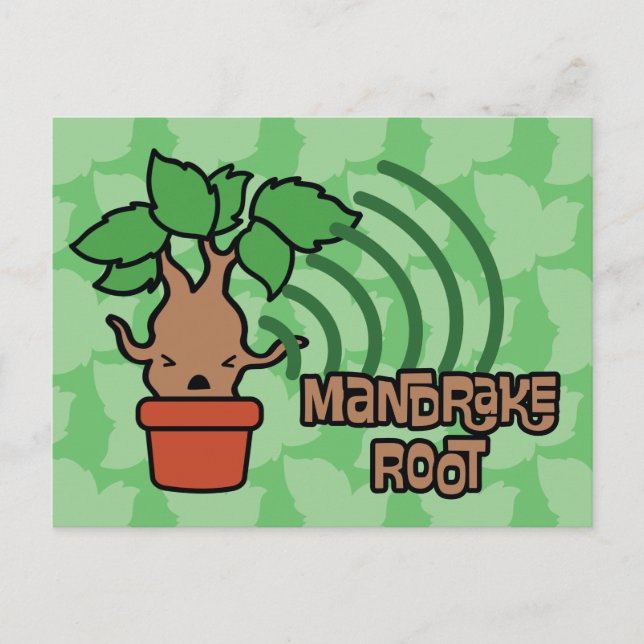 Cartoon Screaming Mandrake Character Art Postcard (Front)