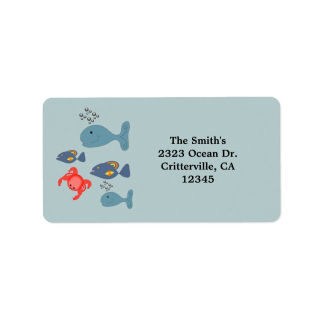 Cartoon Sea Life Label (Front)
