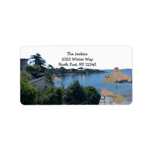Cartoon Sea Lion and Walrus Address Label
