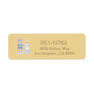 Cartoon Sea Otter Sand Color Return Address Labels