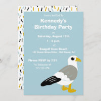 Cartoon Seagull Grey, White, Light Blue Custom