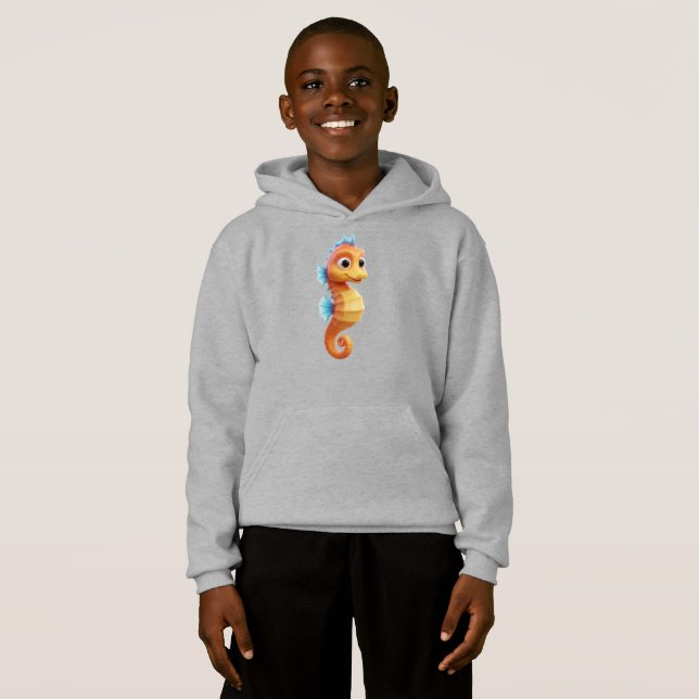 Cartoon Seahorse 3D – Shiny & Cute (Front Full)