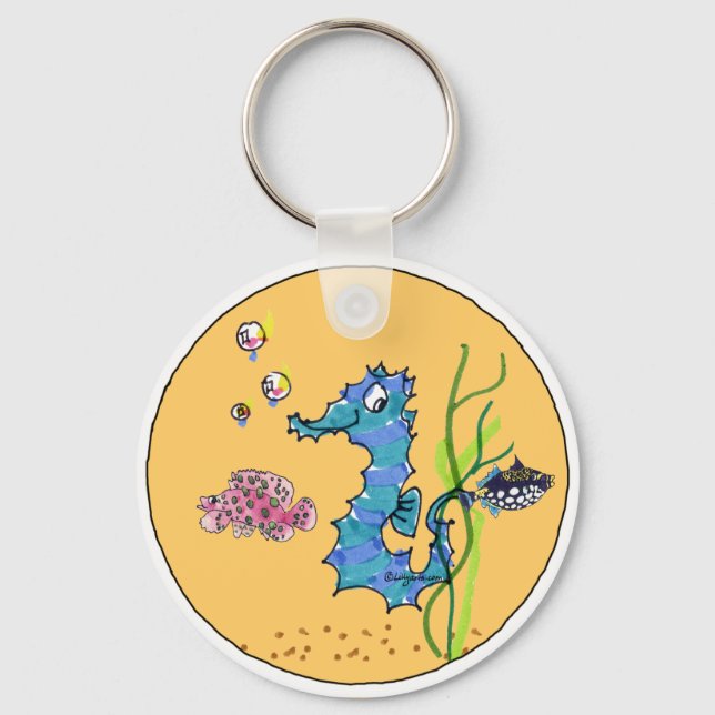 Cartoon Seahorse Cute Fish Keychains (Front)