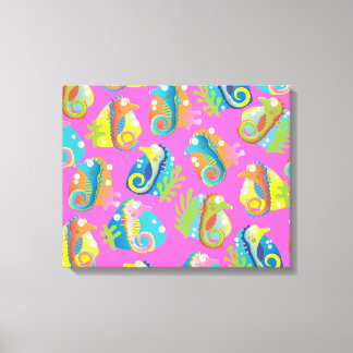 Cartoon Seahorses Canvas Print