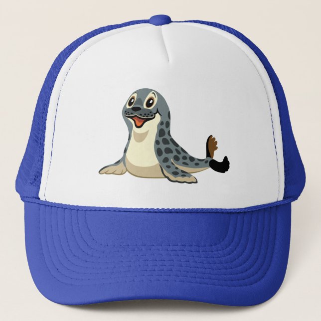 cartoon seal trucker hat (Front)