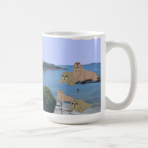 Cartoon Sealions and Walrus Coffee Mug
