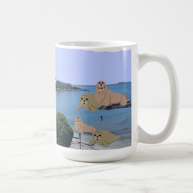 Cartoon Sealions and Walrus Coffee Mug (Right)
