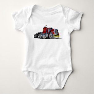 Cartoon semi truck baby bodysuit