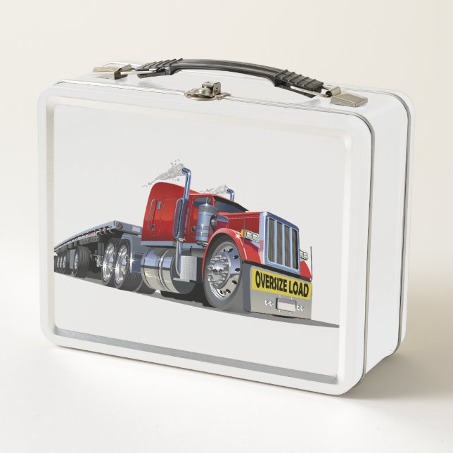 Cartoon semi truck metal lunch box (Front)
