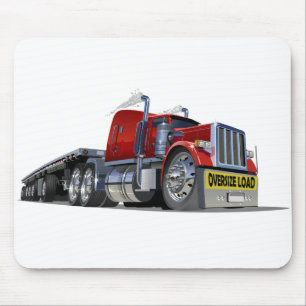 Cartoon semi truck mouse mat