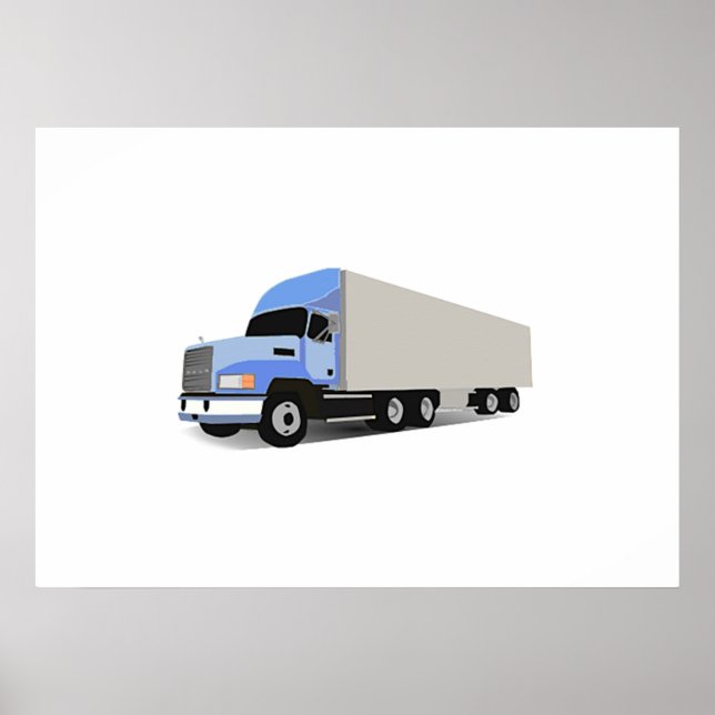 Cartoon Semi Truck Poster (Front)