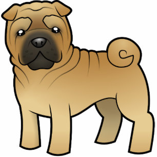 Cartoon Shar Pei Photo Sculpture Magnet