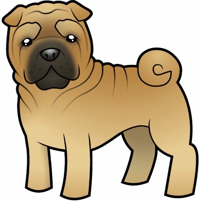 Cartoon Shar Pei Photo Sculpture Magnet (Front)