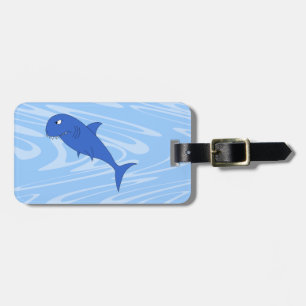 Cartoon Shark. Luggage Tag