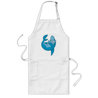 Cartoon Shark rolling back laughing Apron