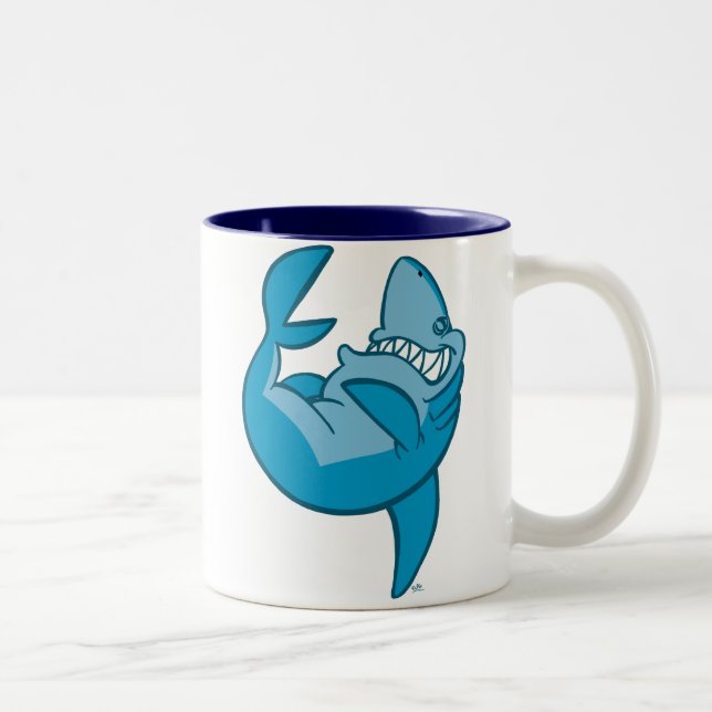 Cartoon Shark rolling  laughing Mug (Right)