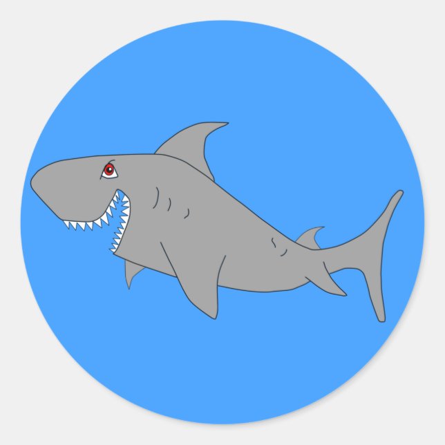 Cartoon Shark Sticker (Front)
