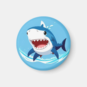 Cartoon Shark Swimming Underwater Magnet
