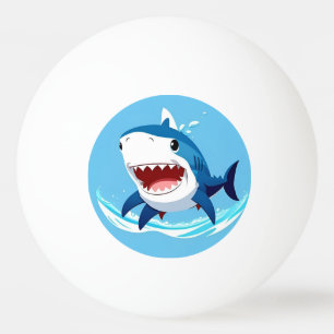 Cartoon Shark Swimming Underwater Ping Pong Ball