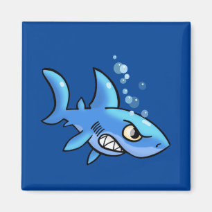 Cartoon Shark with Gritted Teeth Magnet