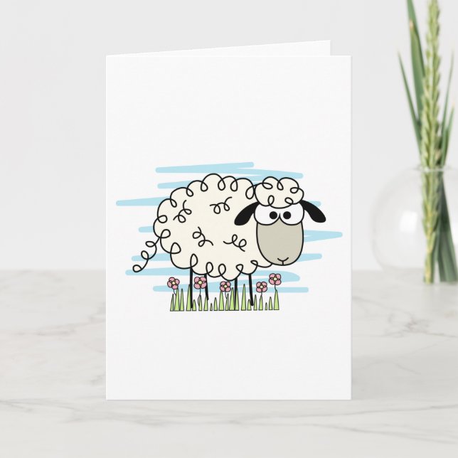 Cartoon Sheep   Card (Front)