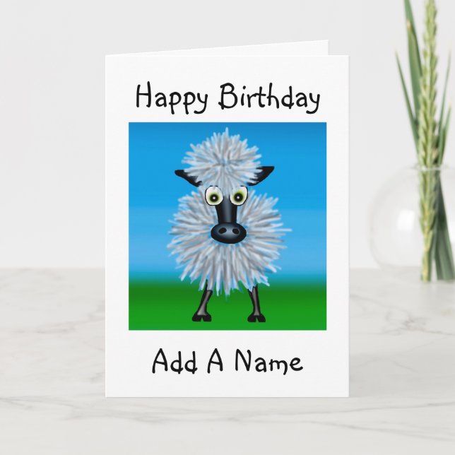 Cartoon Sheep Card (Front)