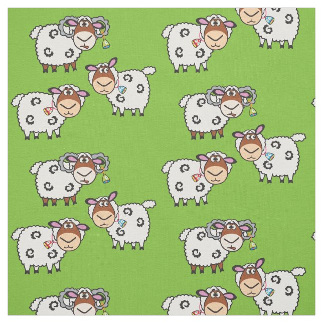 cartoon sheep fabric (Swatch)